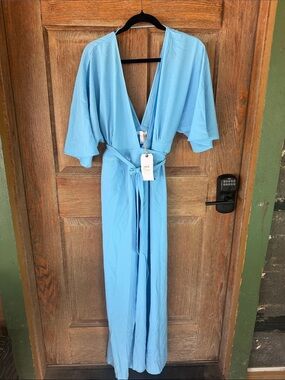 Leith Light Blue Wrap Dress Sz S
